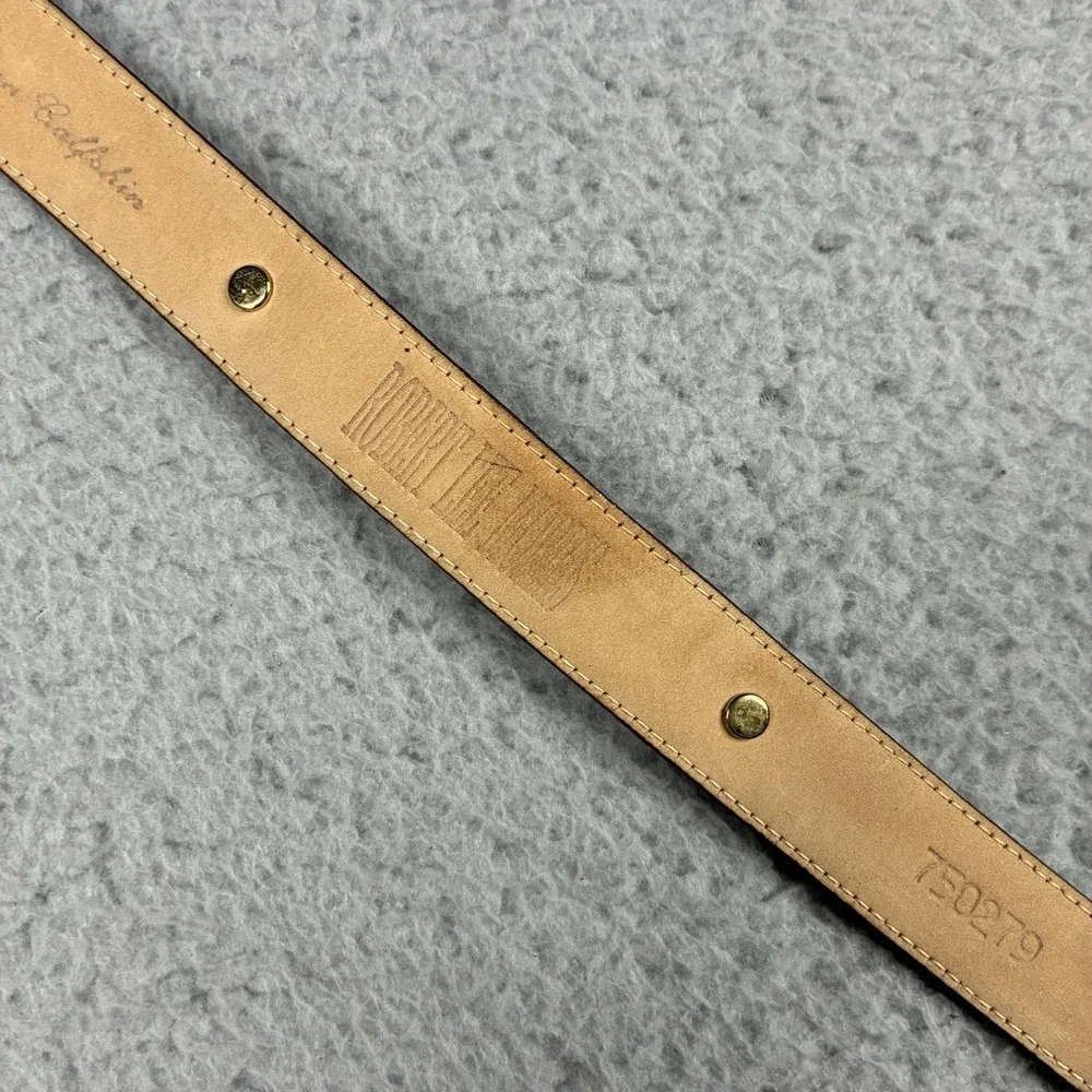 Robert Lee Morris Italian California Leather Belt Brown Gold Charm Women's Large